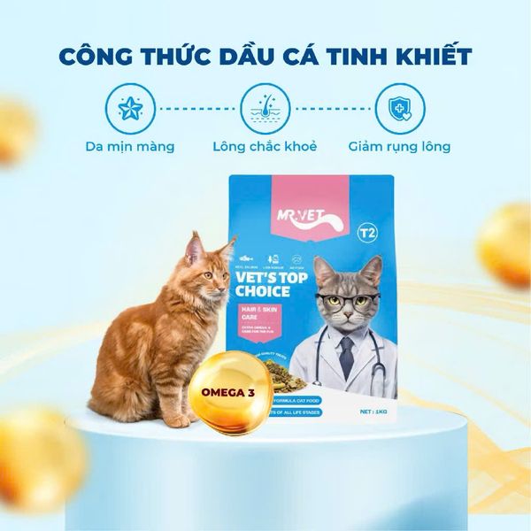 MR.VET T2 – Thức Ăn Mèo Cao Cấp (1kg)