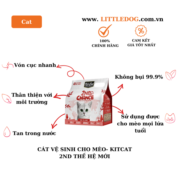 Cát vệ sinh hữu cơ cho mèo- KitCat 2nd thế hệ mới-7L
