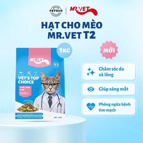 MR.VET T2 – Thức Ăn Mèo Cao Cấp (1kg)