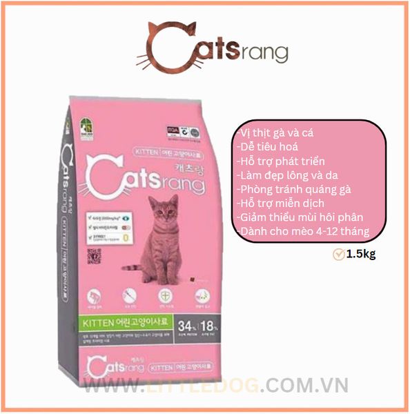Thức Ăn Hạt Cho Mèo Con - Catsrang Kitten - 1.5kg