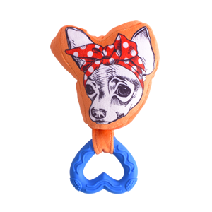 Dog face rubber toy-Doberman pinscher