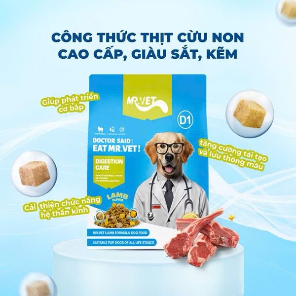 MR.VET D1 Hạt Khô Cao Cấp Cho Chó (1.4KG)