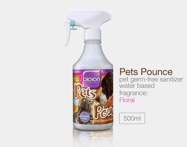 Chai Xịt Bioion Pets Pounce - Khử Trùng, Khử Mùi Cho Thú Cưng 500ml
