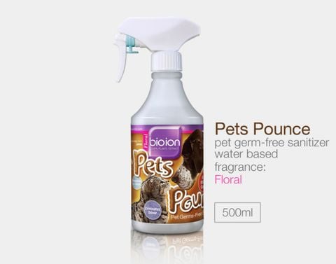 Chai Xịt Khử Mùi Bioion Pets Pounce - Khử Trùng, Khử Mùi Cho Thú Cưng 500ml