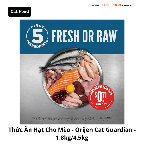 Thức Ăn Hạt Cho Mèo - Orijen Cat Guardian8 - 1.8kg/4.5kg