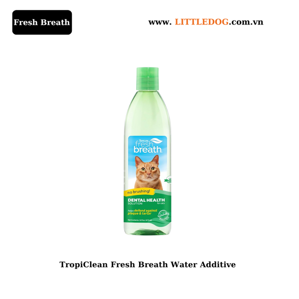 Dung Dịch Hỗ Trợ Vệ Sinh Răng Miệng Cho Mèo – TropiClean Fresh Breath Water Additive