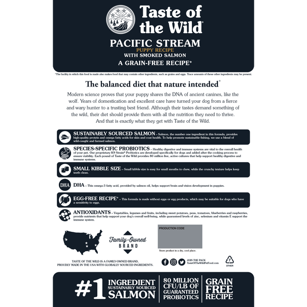 Taste Of The Wild Dog Pacific Salmon Puppy 500g-Chó Con Vị Cá Hồi