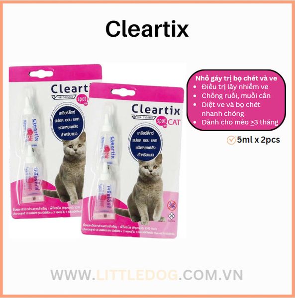 Cleartix Nhỏ Gáy Trị Ve Cho Mèo ( 3 Tháng Trở Lên)