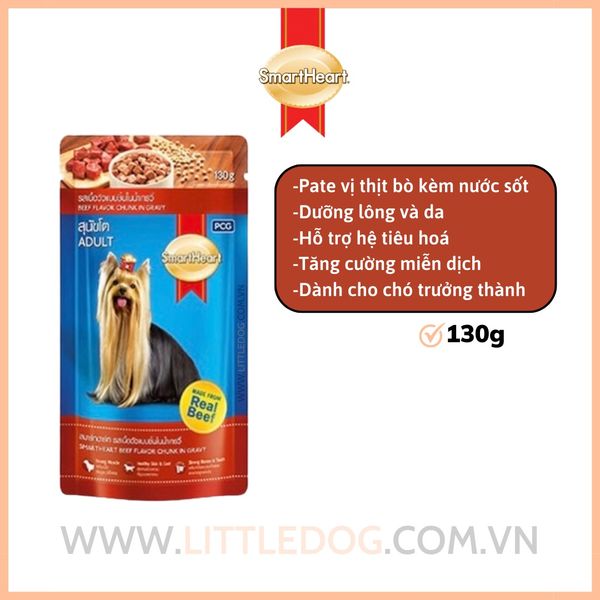 Smartheart 130g Pate thịt bò nấu xốt | Adult Beef Gravy