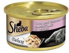 SHEBA CáNgừ&CáHồi - Deluxe Tuna&Salmon in Gravy 85g