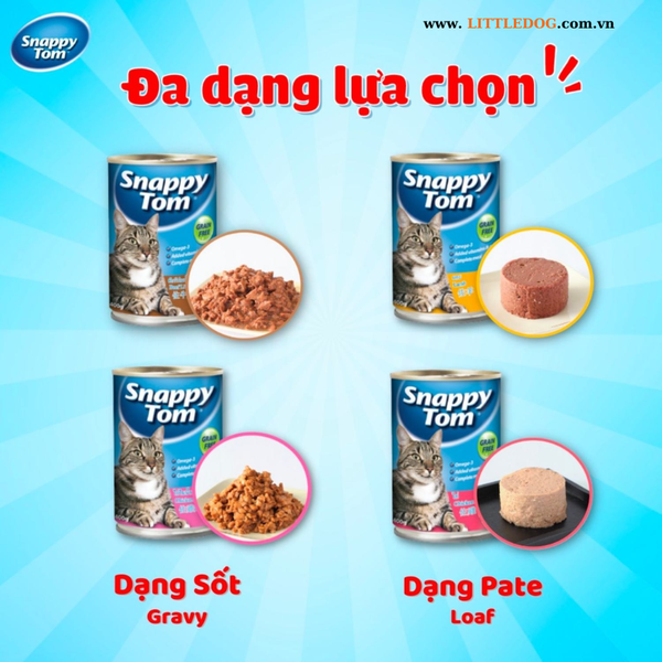 Pate Cho Mèo - Snappy Tom - Vị Gà/ Cừu/ Gà Sốt Thịt/ Gà & Gan Bò - 400g