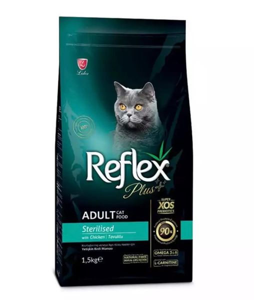 Reflex - Thức ăn khô cho Mèo trưởng thành Triệt sản 1.5kg (Vị cá hồi/Vị gà)