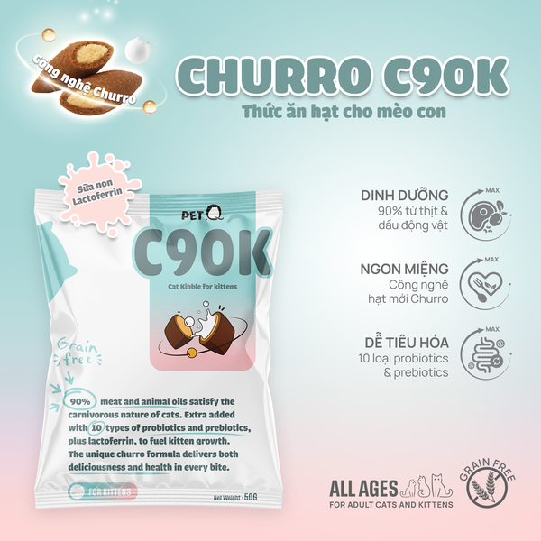 Thức Ăn Hạt Churro C90 Dành Cho Mèo Con – PetQ