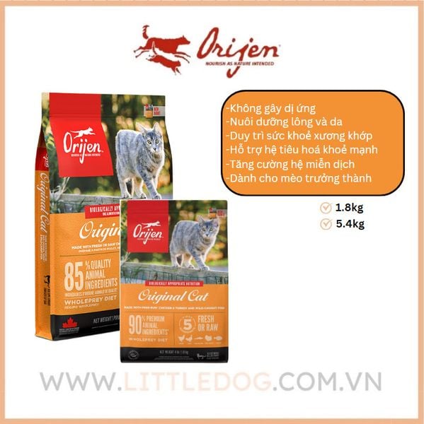 Thức Ăn Hạt Cho Mèo - Orijen Cat Original - 1.8kg/5.4kg