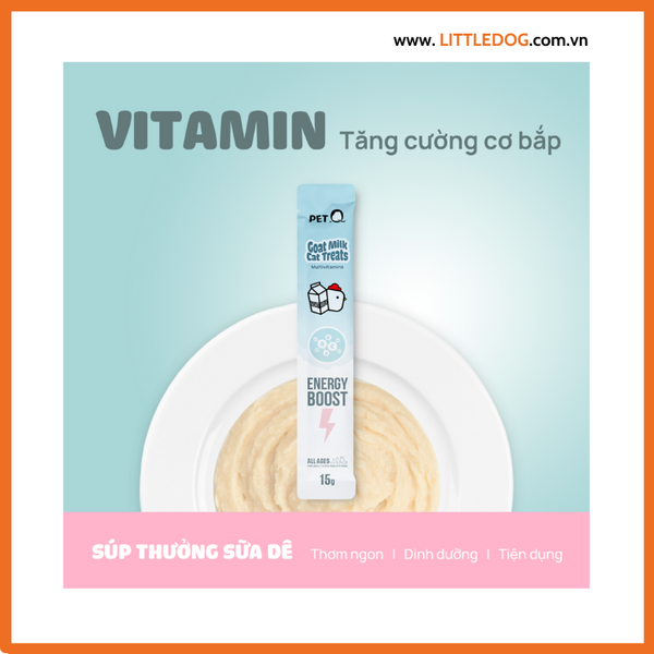 PetQ - Súp Thưởng Sốt Dinh Dưỡng Sữa Dê cho Mèo