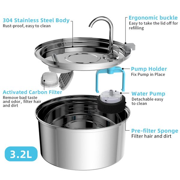 Máy Lọc Nước - Se Waterfoutain Ceramics Stainless Steel 3.2L