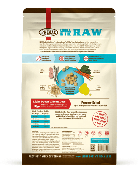 Primal - Kibble in the Raw Dog Food – Cá & Thịt Heo