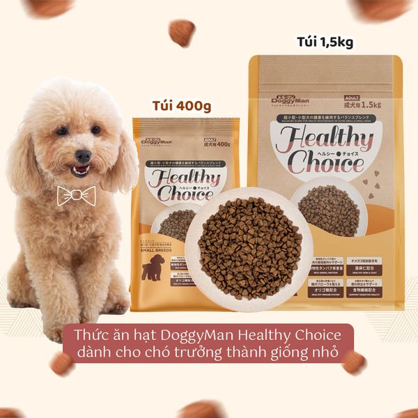 DoggyMan Healthy Choice – Thức Ăn Hạt Cho Chó Trưởng Thành Giống Nhỏ - 400g/1.5kg