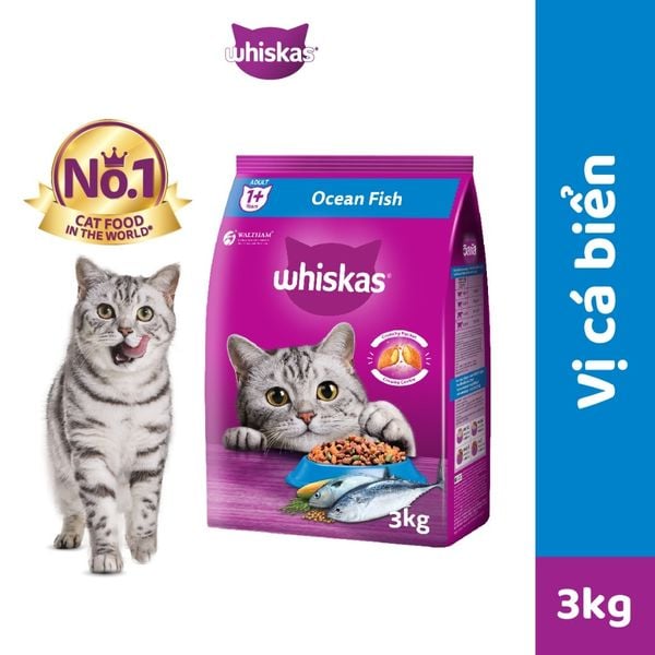Thức ăn hạt khô Whiskas cho Mèo trưởng thành 3kg
