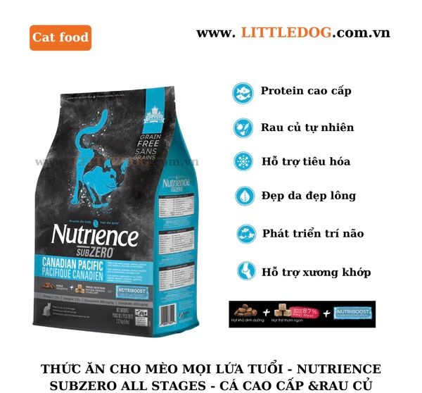 Thức Ăn Hạt Cho Mèo Ở Mọi Lứa Tuổi - Nutrience Subzero - Vị Cá Biển Cao Cấp Và Rau Củ Quả Tự Nhiên - 500g/2.27kg/4.5kg