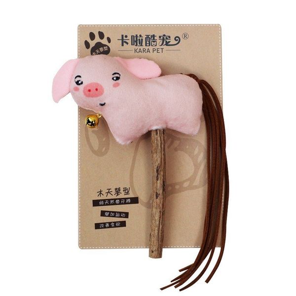 Đồ chơi mèo hình thú bông và que gỗ