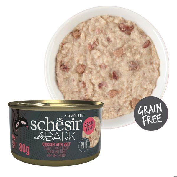 Pate Cho Mèo Schesir Dạng Pate Lon 80g – 4 Hương Vị Thơm Ngon Dạng Thịt Xay Mịn Với Nước Hầm