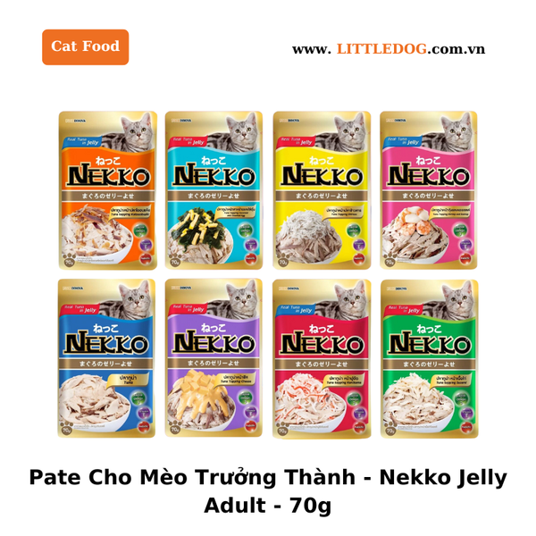 Pate Mèo Nekko Dạng Sốt Jelly Adult Gói/70g