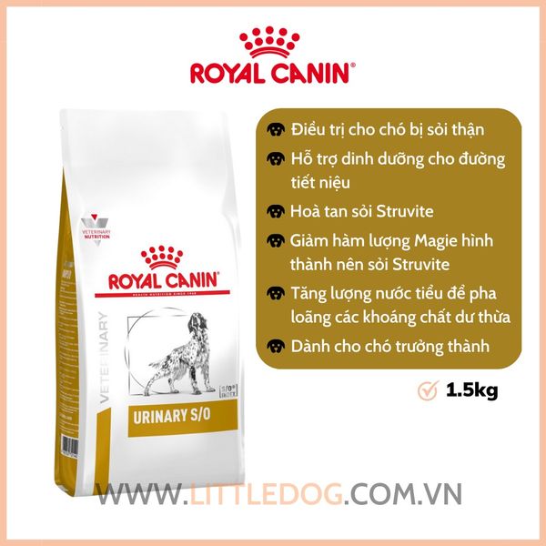 Thức Ăn Hạt Cho Chó - Royal Canin Urinary S/O - Cho Chó Bị Sỏi Thận - 2kg
