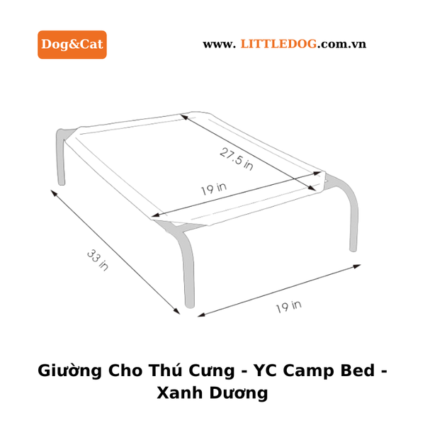 Giường Cho Thú Cưng - YC Camp Bed - Xanh Dương