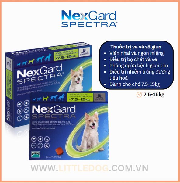 Nexgard Spectra Trị Ve & Sổ Giun Cho Chó (7.5-15kg)