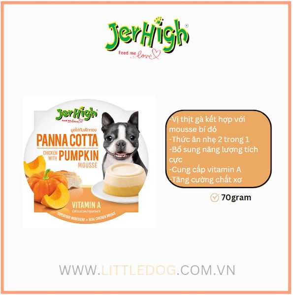 Jerhigh Panna Cotta - Thịt Gà dạng thạch & Rau củ