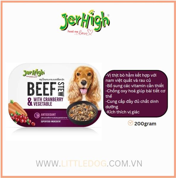 Jerhigh Bò hầm / Cừu hầm / Gà hầm & Rau củ 200g