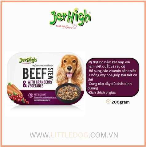 Jerhigh Bò hầm / Cừu hầm / Gà hầm & Rau củ 200g