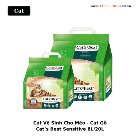 Cát Vệ Sinh Cho Mèo - Cát Gỗ Cat’s Best Sensitive - 8L/20L