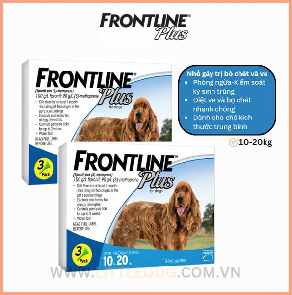 Frontline Plus Nhỏ Gáy Trị Bọ Chét & Ve Cho Chó 10 - 20kg