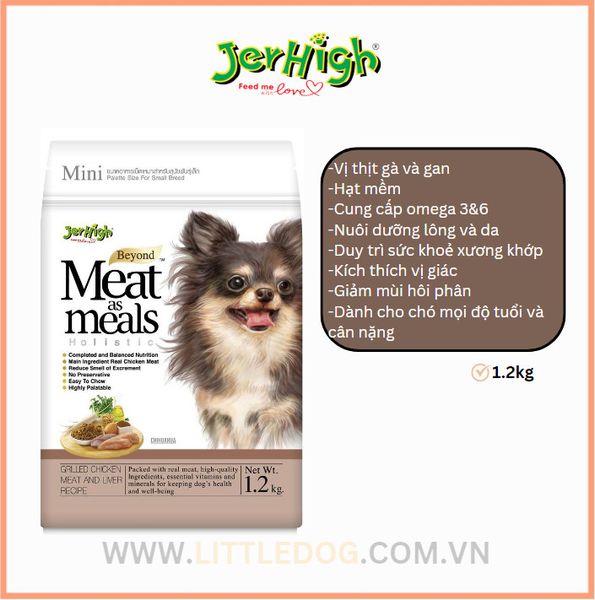 Jerhigh Hạt Mềm Vị Gà Và Gan 1.2kg