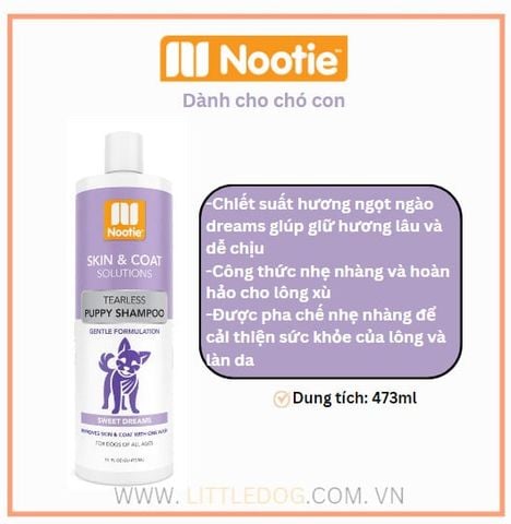 Nootie Dầu tắm Chó con - Puppy Shampoo Tearless 473ml