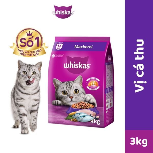 Thức ăn hạt khô Whiskas cho Mèo trưởng thành 3kg