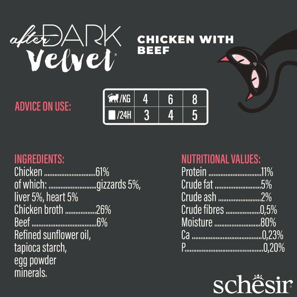 Pate Cho Mèo Schesir After Dark Mousse Cao Cấp – Gói 80g