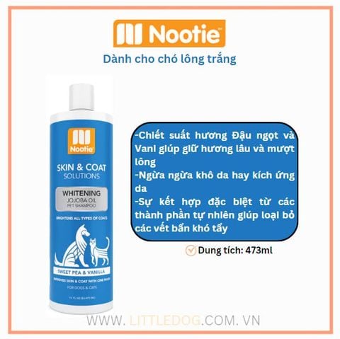 Nootie Dầu tắm chó Lông Trắng-Whitening and Brightening Shampoo 473ml