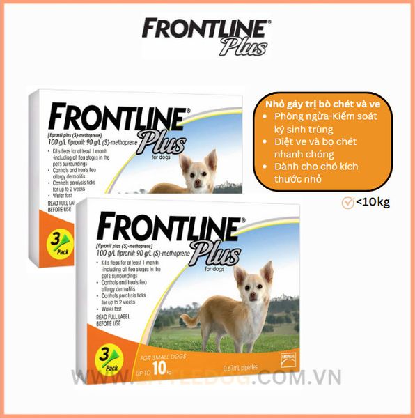 Frontline Plus Nhỏ Gáy Trị Bọ Chét & Ve Cho Chó Dưới 10kg