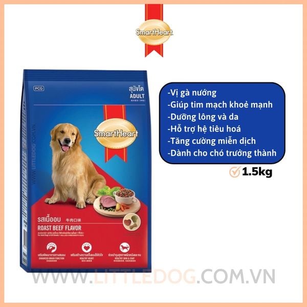 Smartheart Cho Chó Trưởng Thành - Adult Roast Beef 1.5kg