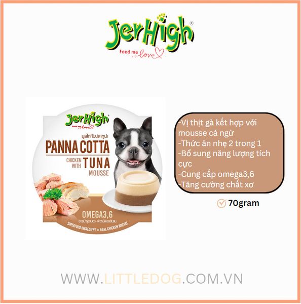 Jerhigh Panna Cotta - Thịt Gà dạng thạch & Rau củ