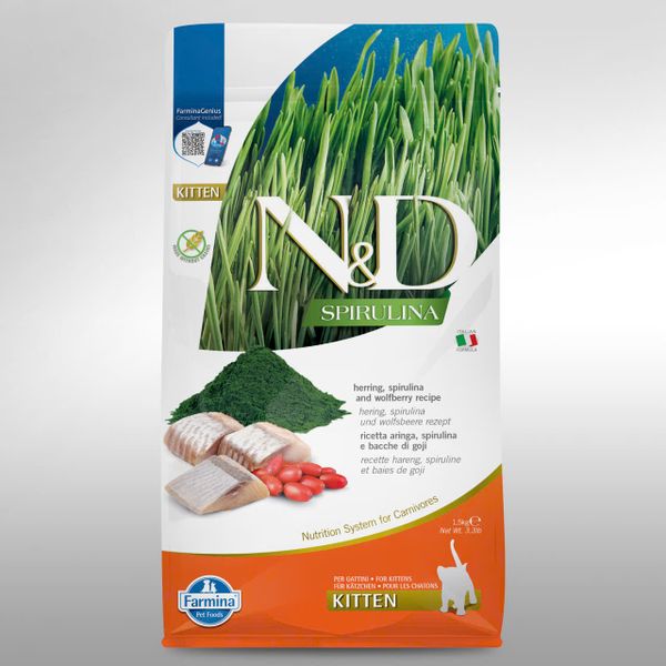 Hạt Cho Mèo Con Cao Cấp – N&D Spirulina Dòng Kitten Siêu Dinh Dưỡng