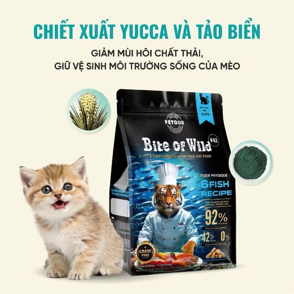 Thức Ăn Hạt Cao Cấp Cho Mèo - Bite of Wild 6 Fish Formula F42 - 1Kg