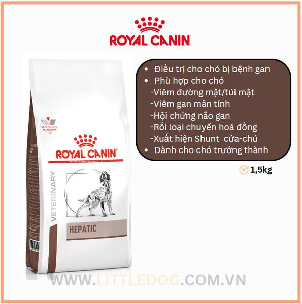 Thức Ăn Hạt Cho Chó - Royal Canin Hepatic - Hỗ Trợ Chức Năng Gan Cho Chó - 1.5kg
