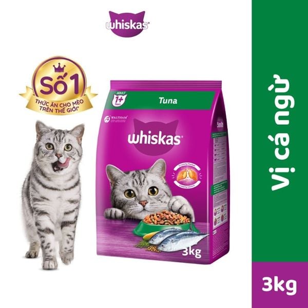 Thức ăn hạt khô Whiskas cho Mèo trưởng thành 3kg