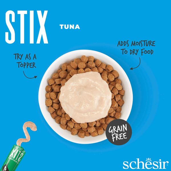 Que Súp Thưởng Mèo Schesir Stix – Thưởng Mềm Dạng Kem Dành Cho Mèo (6x15g)