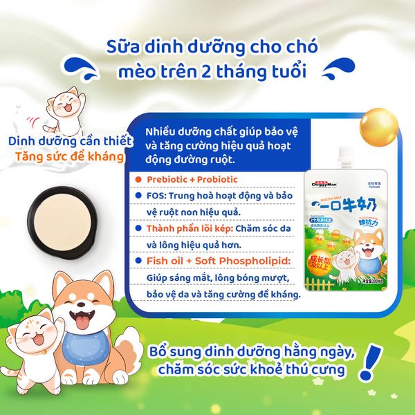 CattyMan – Sữa Dinh Dưỡng Cho Chó Mèo Trên 2 Tháng Tuổi (200ml)