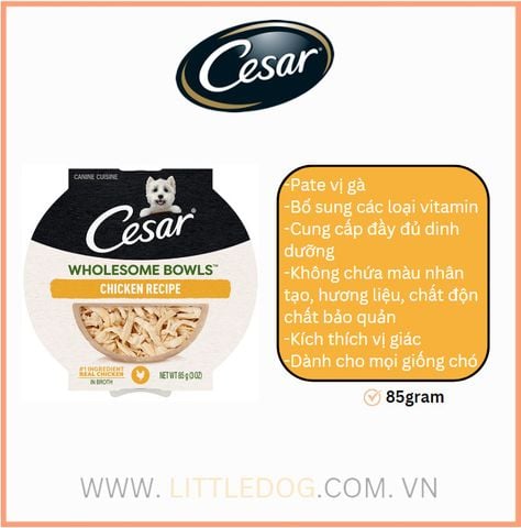 Cesar Wholesome Bowls Chicken Recipe- Vị Gà 85g
